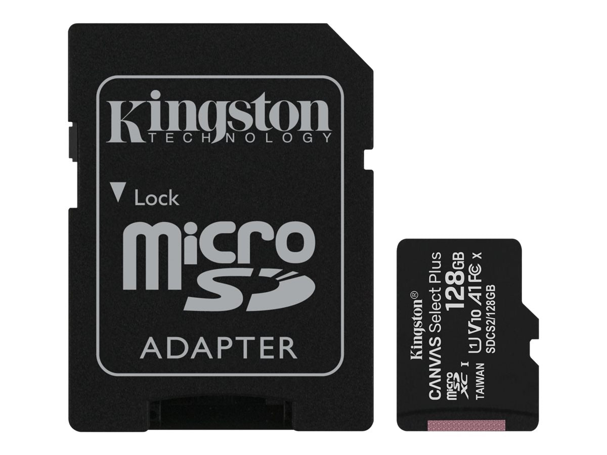 128GB micSDXC Canvas Select Plus 100R A1 C10 Card + ADP