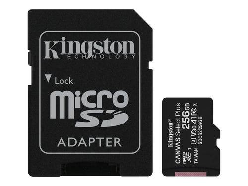 256GB micSDXC Canvas Select Plus 100R A1 C10 Card + ADP