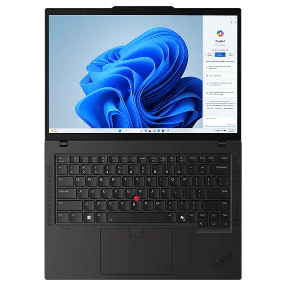 Lenovo ThinkPad T14 Ryzen 5 refurbished laptop with black keyboard and 14-inch display