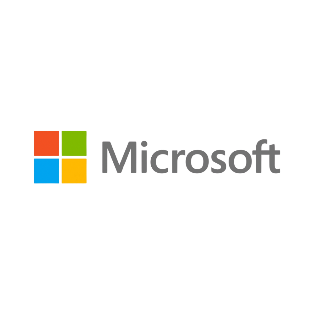 Microsoft logo on a white background