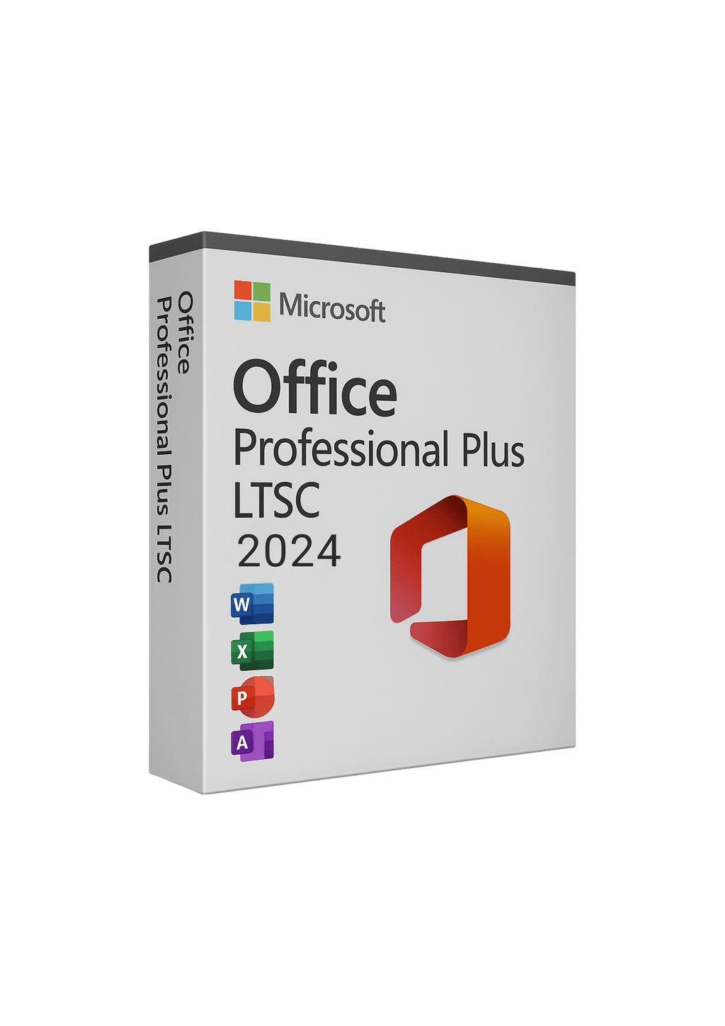 Microsoft Office Professional Plus LTSC 2024 packaging on a green background