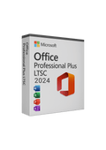 Microsoft Office Professional Plus LTSC 2024 packaging on a green background