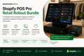 Skunkworks Africa Shopify POS Pro Retail Rollout Bundle promotional graphic showing a Shopify point-of-sale setup, retail checkout screen, POS hardware, expert configuration, staff training, multi-store setup, and go-live support.