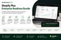 Skunkworks Africa Shopify Plus Enterprise Readiness Bundle promotional graphic showing a Shopify Plus dashboard, enterprise readiness assessment, architecture and scalability planning, workflow optimisation, security review, performance strategy, and migration planning.