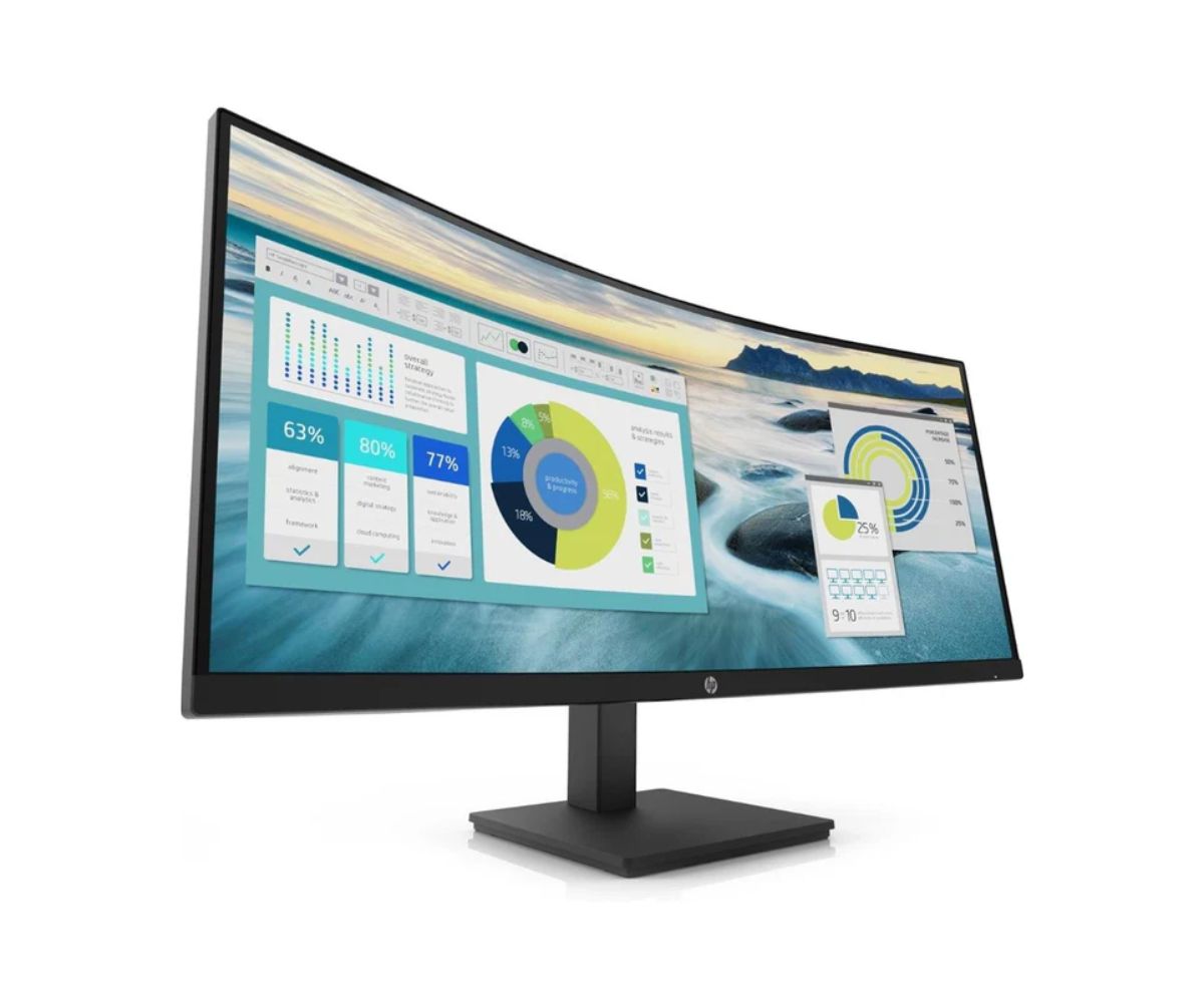 HP ProDisplay P34hc G4 WQHD USB C Curved Monitor 34” IPS 16 9 2560x1440 Ports 1 USB Type C (Alternative mode DisplayPort 1.2 power delivery up to 65 W) 1 HDMI 2.0 (with HDCP support) 1 DisplayPort 1.2 in 4 USB A (Sea)HP 3 year Onsite warranty