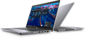 Two open laptops with a colorful display on a white background