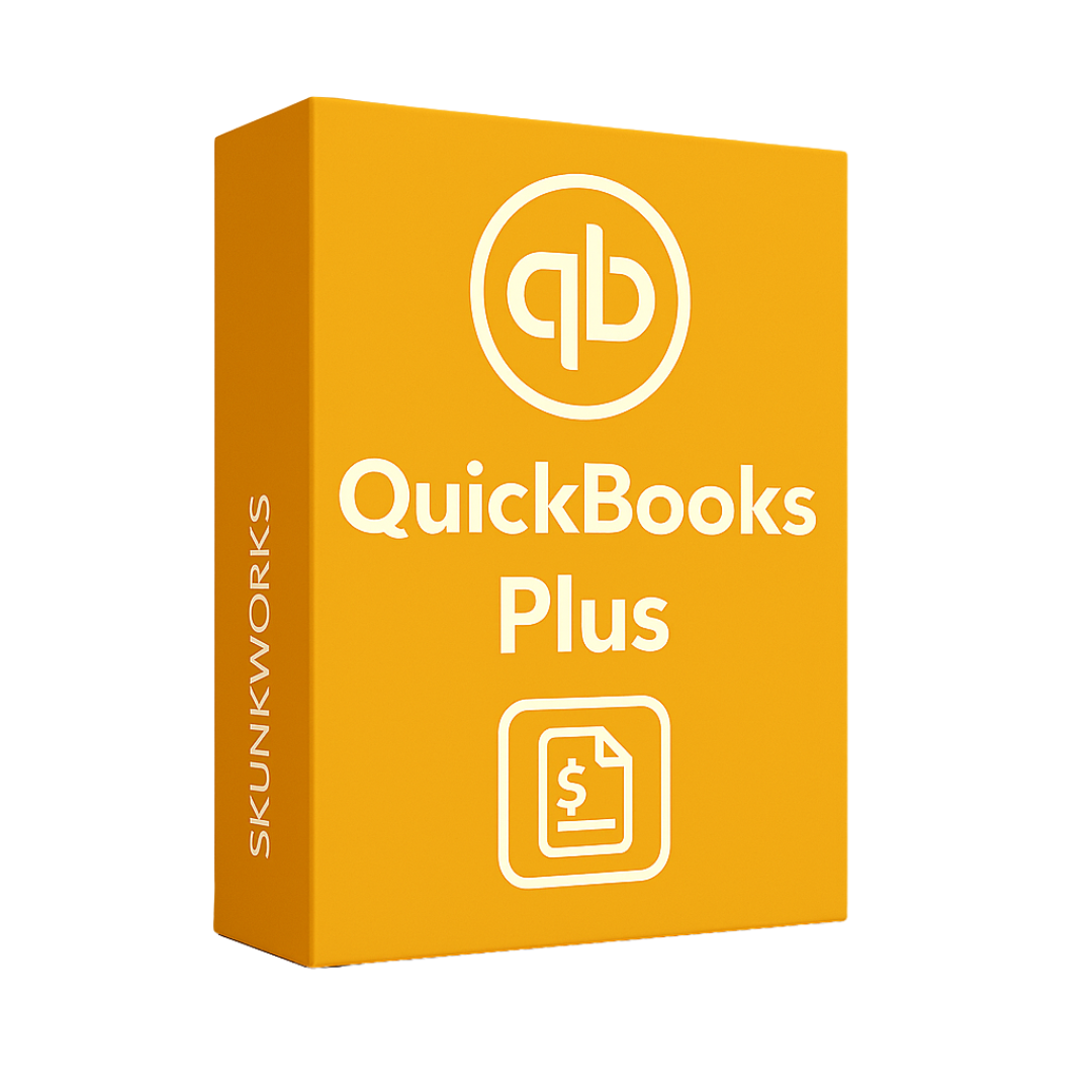 QuickBooks Plus dashboard showcasing project tracking and inventory tools.